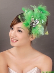 Spring Green Rhinestone Special Occasion Fascinators