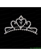 Sweet Tiara With Cute Sweetheart Shaped Rhinestone