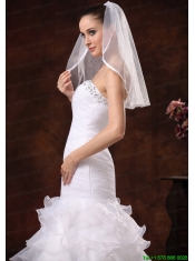 Taffeta Trim Edge Discount Tulle Bridal Veils For Wedding