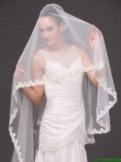 Two-tier Lace For Bridal Veil For Wedding