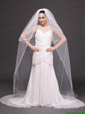 Two-tier Tulle White Chapel-length Bridal Veils