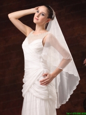 Two-tier Tulle With Embroidery For Graceful Wedding