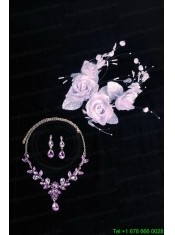 Vintage Headpiece with Jewelry Set Including Necklace Earrings