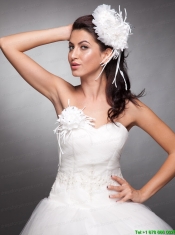 White Beaded Hand Made Flowers Headpieces And Corsage