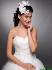 White Hand Made Flowers Taffeta Headpieces