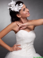 White Hand Made Flowers Taffeta Headpieces