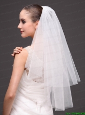White Tulle Wedding Veil With Two-tier