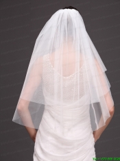White Tulle Wedding Veil With Two-tier