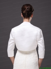 1/2 Sleeves Classical High-neck Satin Jacket For Wedding and Other Occasion