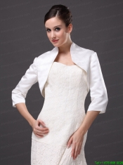 1/2 Sleeves Classical High-neck Satin Jacket For Wedding and Other Occasion