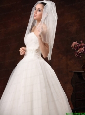 2 Layers Graceful Tulle Ribbon Edge Wedding Veil