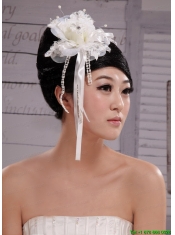 2013 Headpieces Girl White Pearl Flower Bud Silk Hair Hoop