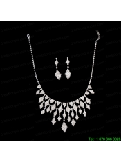 Amazing Rhinestons Alloy Plated Jewelry Set Including Necklace And Earrings