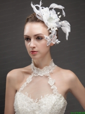 Artistic Feather Fascinators With Crystal Adorned Flower