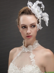 Artistic Feather Fascinators With Crystal Adorned Flower