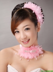 Baby Pink Multilayer Imitation Pearls Headpieces For Party