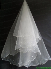 Beading Decorate Tulle Popular Wedding Veil