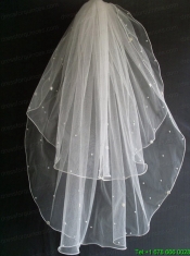 Beading Tulle Two Layers Wedding Veil