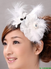 Beautiful Feather Flower Hairpin Wedding and Outdoor Organza Fascinators