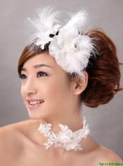 Beautiful Feather Flower Hairpin Wedding and Outdoor Organza Fascinators