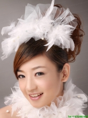 Beautiful Feather Flower Imitation Pearls Fascinators