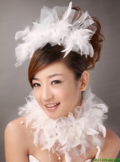 Beautiful Feather Flower Imitation Pearls Fascinators