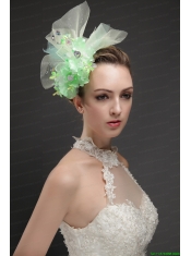 Beautiful Green Tulle Fascinators With Beading And Hand Made Flowers