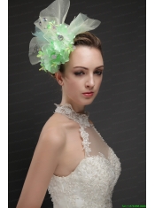 Beautiful Green Tulle Fascinators With Beading And Hand Made Flowers