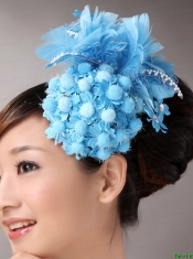 Blue Feather Beading Flower For Party New Arrival