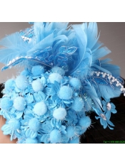 Blue Feather Beading Flower For Party New Arrival