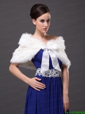 Bowknot V-Neck Faux Fur Formal Occasions Wraps / Shawls