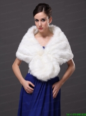 Button Gorgeous Faux Fur Trumpet/ Mermaid V-neck Wraps / Shawls