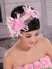 Cute Hand Made Flowers Decorate With Tulle Headpices For Wedding Party