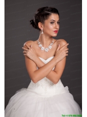 Dreamlike Flower Shaped Jewelry Set Including Necklace And Earrings