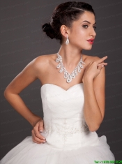 Elegant Leaf Crystal Necklace And Earring Set