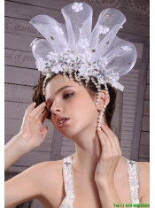 Exclusive Tulle/ Rhinestones Hand Made Flowers Hair Combs
