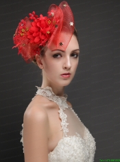 Exquisite Red Bowknot Shaped Fascinators With Appliques