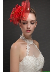 Exquisite Red Bowknot Shaped Fascinators With Appliques