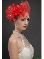 Exquisite Red Bowknot Shaped Fascinators With Appliques