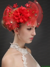 Exquisite Red Bowknot Shaped Fascinators With Appliques