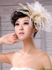Exquisite Tulle Feather Flower Hairpin Wedding and Outdoor