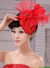 Fascinators Chiffon and Net Red Outdoor and Special Occasion