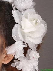 Fascinators White Organza Special Occasion and Outdoor Beading