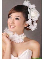 Fascinators White Organza Special Occasion and Outdoor Beading