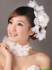 Fascinators White Organza Special Occasion and Outdoor Beading