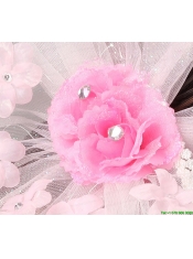 Fashionable Light Pink Tulle Hand Made Flowers Beading Fascinators For Party