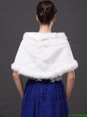 Faux Fur Elegant V-Neck White Faux Fur Wedding Party Wedding Wrap