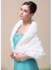 Faux Fur Special Occasion / Wedding Shawl With Open Front