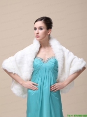 Faux Fur Special Occasion / Wedding Shawl With Open Front