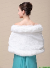 Faux Fur Special Occasion / Wedding Shawl With Open Front